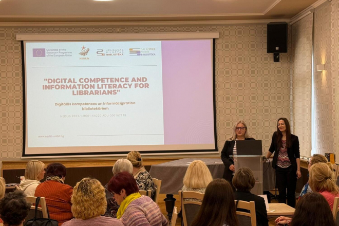 Jelgavas Pilsētas bibliotēkā aizvadīts Erasmus+ projekta NEDLib rezultātu izplatīšanas pasākums