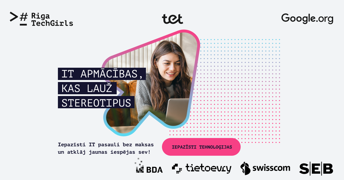 Aicina pieteikties populārākajām Riga TechGirls bezmaksas mācībām – “Iepazīsti Tehnoloģijas”