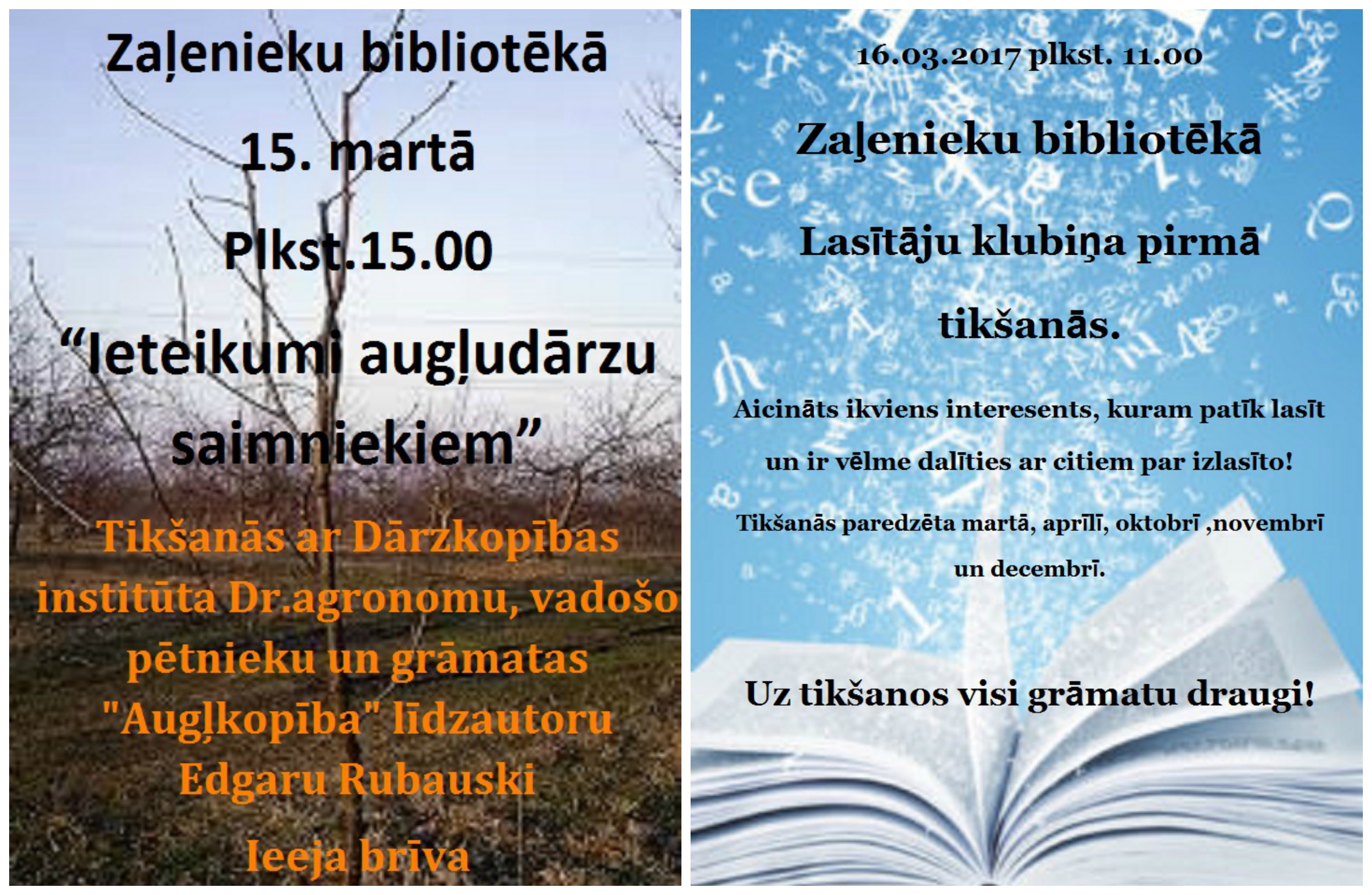 Aktivitātes Zaļenieku bibliotēkā