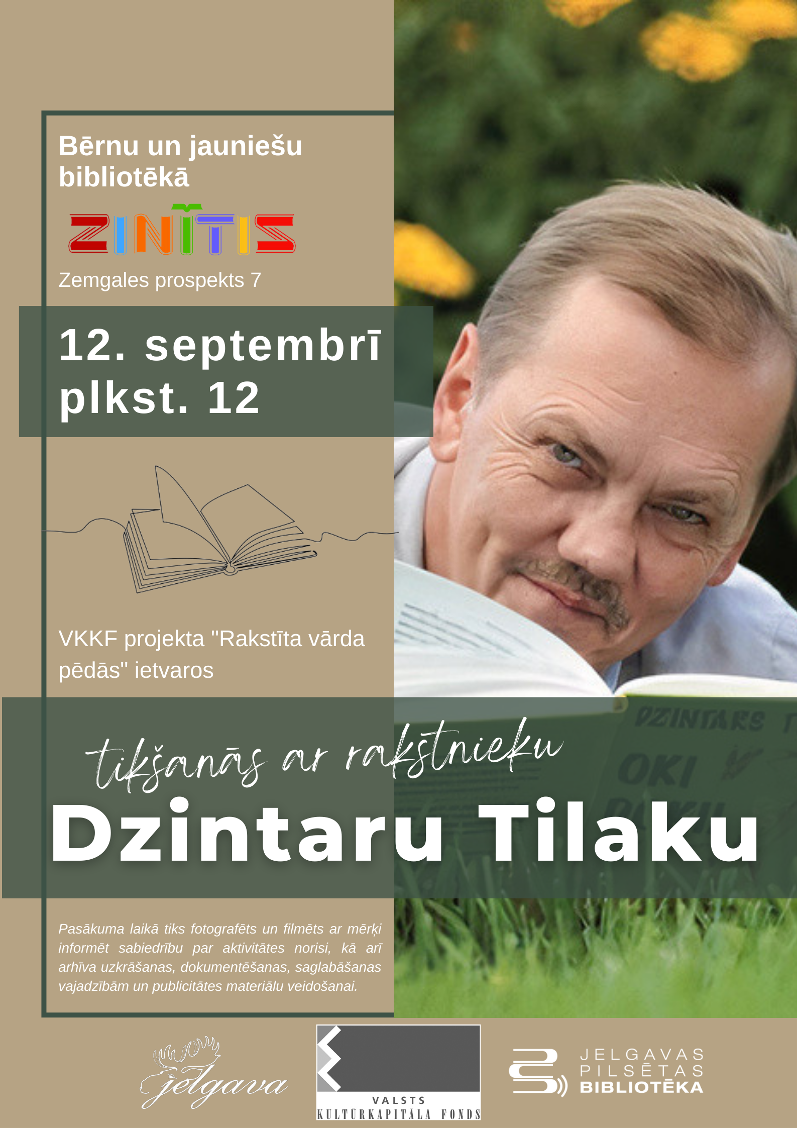 Bērnu bibliotēkā “Zinītis” – tikšanās ar rakstnieku Dzintaru Tilaku