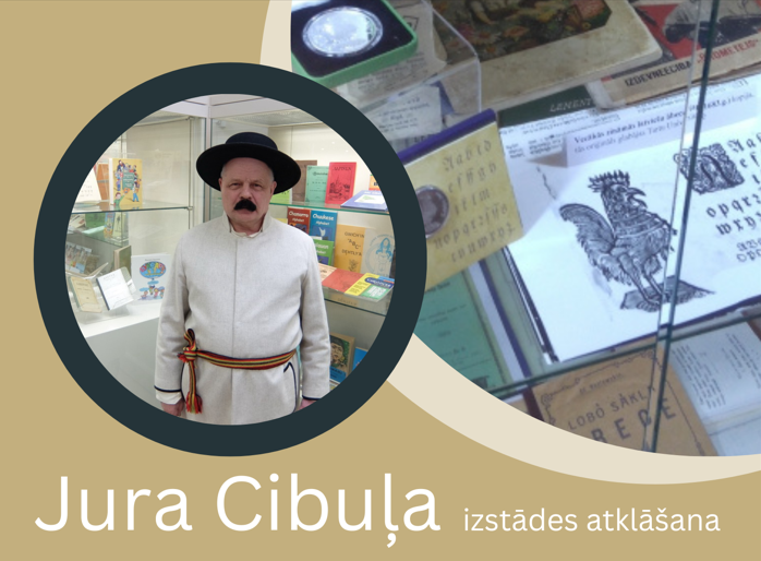 Bibliotēka aicina uz kolekcionāra Jura Cibuļa ābeču izstādes atklāšanu