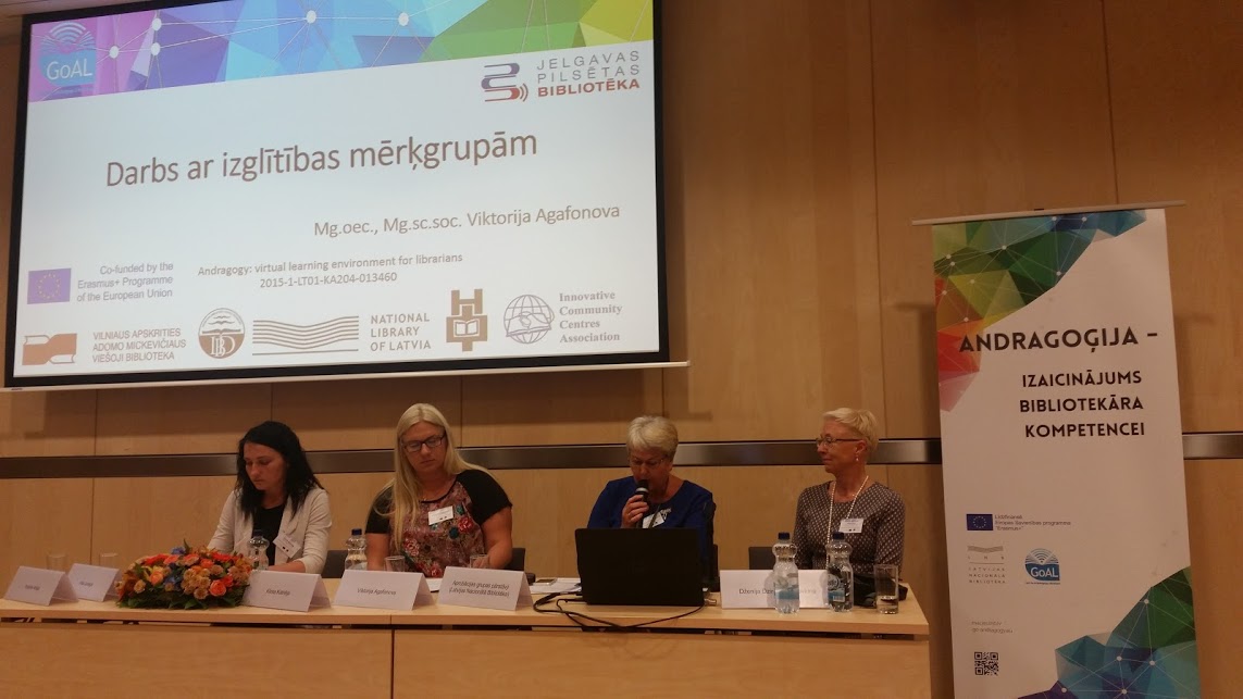 Bibliotēku nozares pārstāvji tiek iepazīstināti ar Erasmus+ projektu „Andragoģija: virtuālā tālmācības sistēma bibliotekāriem”