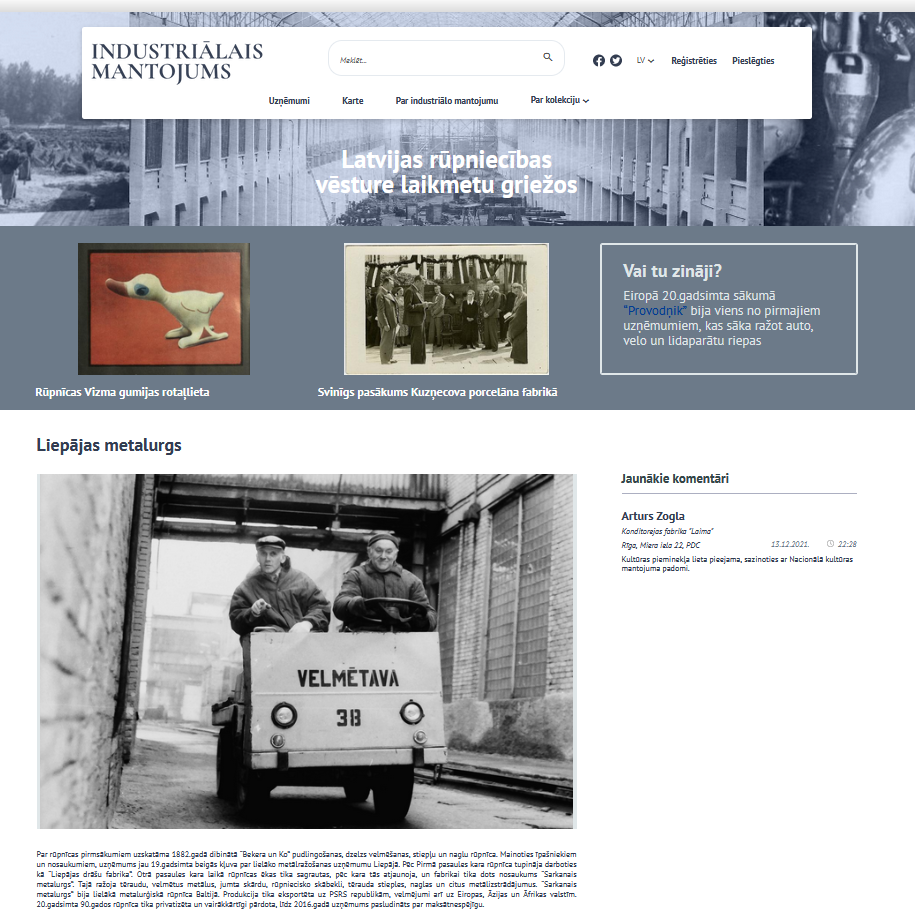 Digitālā kolekcija “Industriālais mantojums” piedāvā izzināt Latvijas rūpniecības vēsturi cauri gadsimtiem