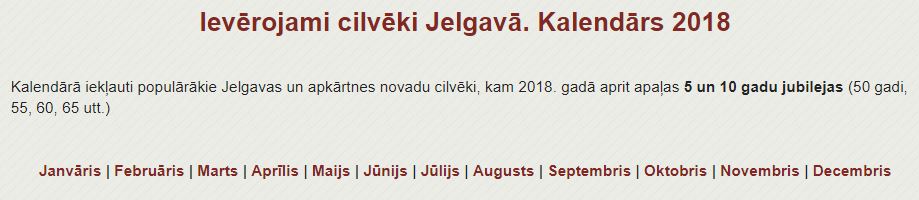 Iepazīsti ievērojamus jelgavniekus „Novadnieku kalendārā”!