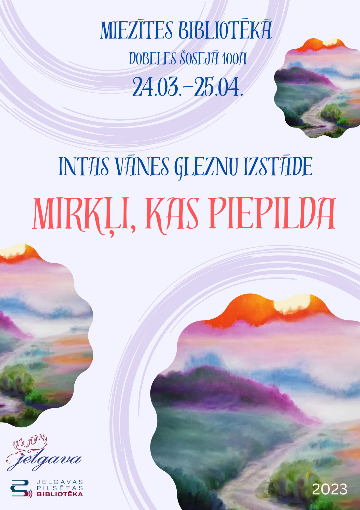 Intas Vānes gleznu izstāde Miezītes bibliotēka