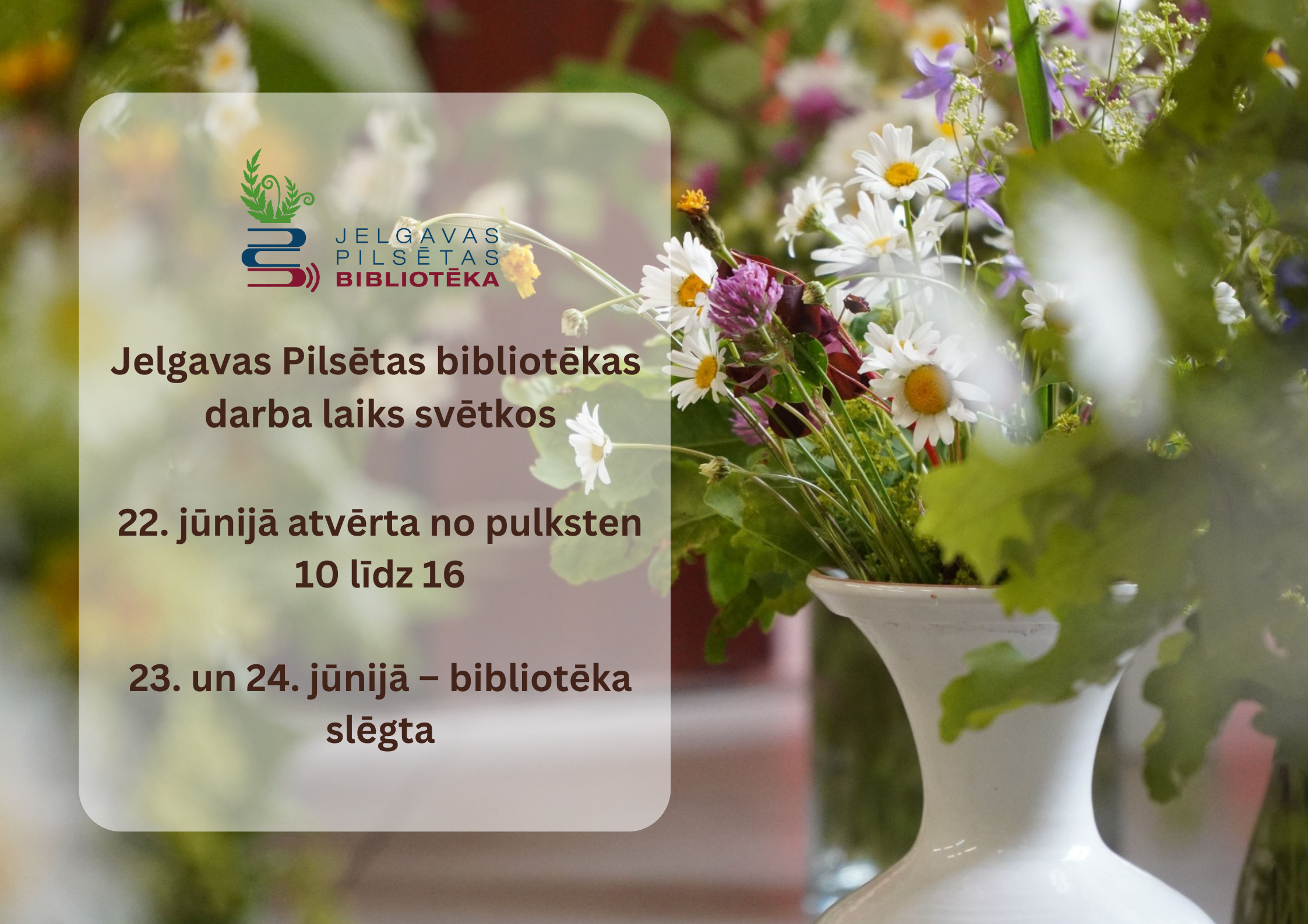 Jelgavas bibliotēku darba laika izmaiņas svētkos