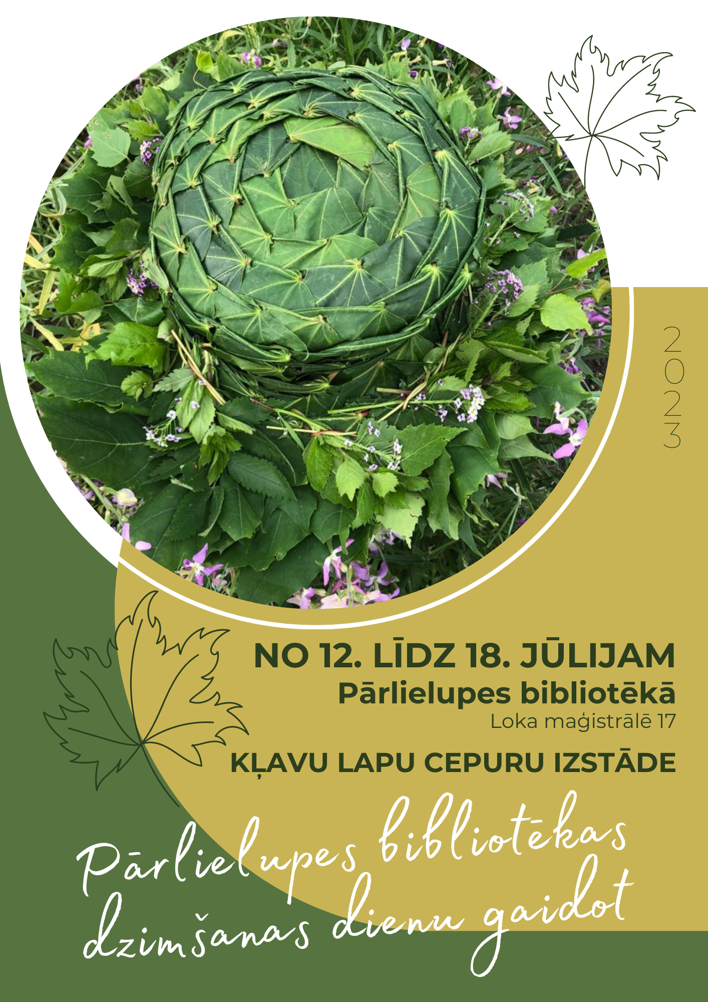 Kļavu lapu cepuru izstāde Pārlielupes bibliotēkā
