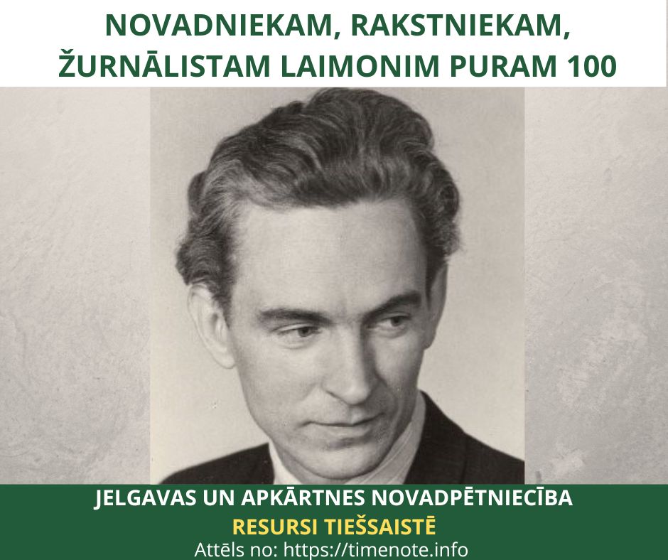 Novadniekam, rakstniekam, žurnālistam Laimonim Puram 100