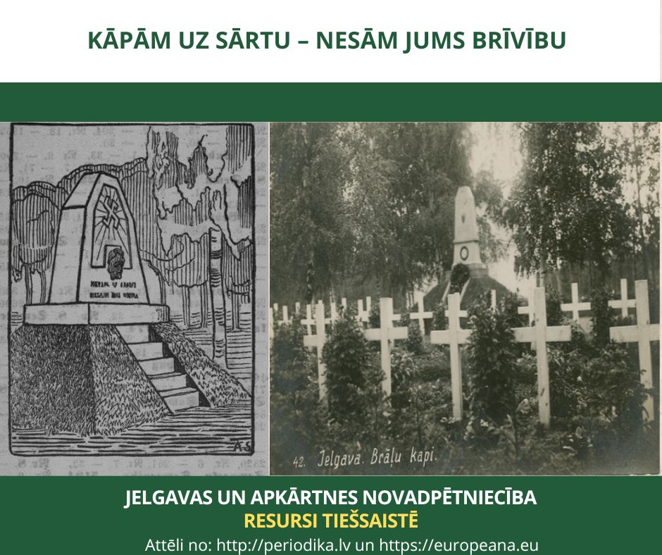 Pirms 100 gadiem atklāts varoņu piemineklis Jelgavā