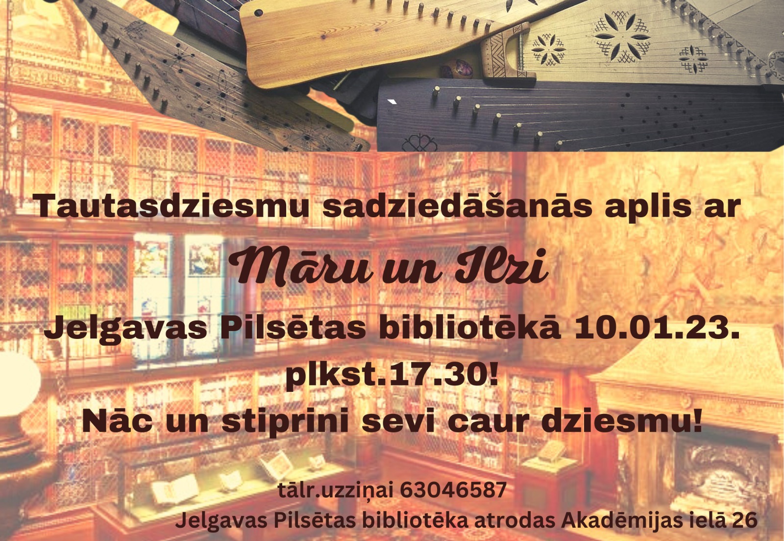 Tautasdziesmu sadziedāšanās vakars ar Māru un Ilzi