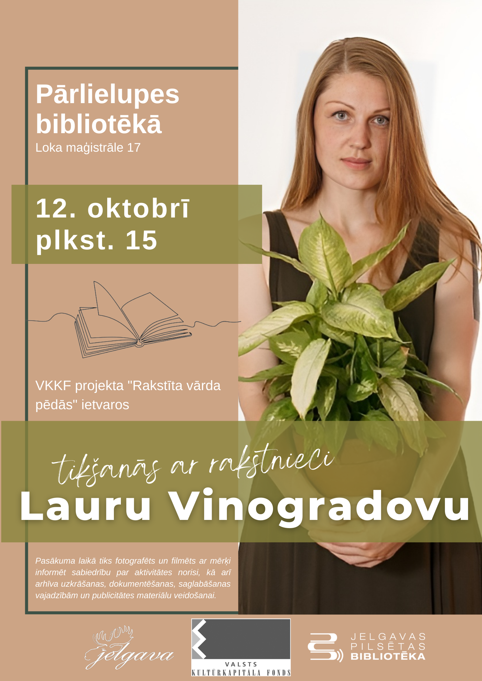 Tikšanās ar rakstnieci Lauru Vinogradovu Pārlielupes bibliotēkā