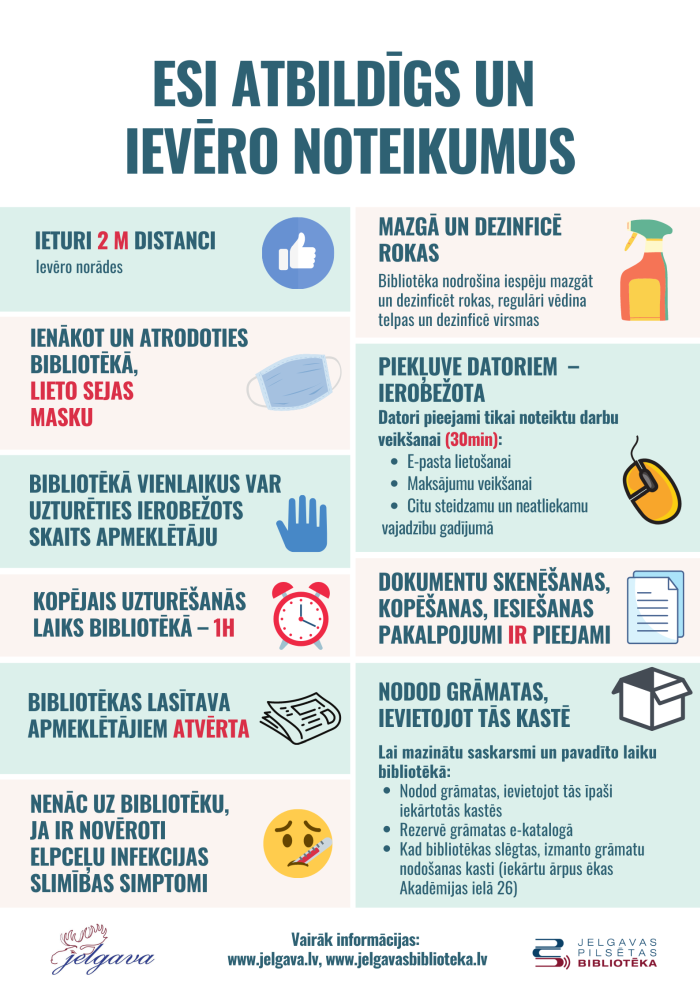 Vadlīnijas epidemioloģiskās drošības noteikumu ievērošanai apmeklējuma laikā