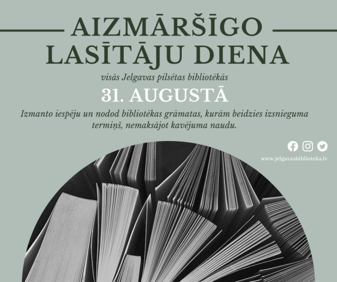 Aizmāršīgo lasītāju diena pilsētas bibliotēkās