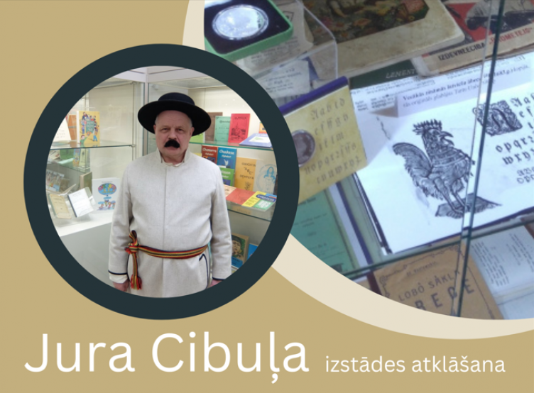 Bibliotēka aicina uz kolekcionāra Jura Cibuļa ābeču izstādes atklāšanu