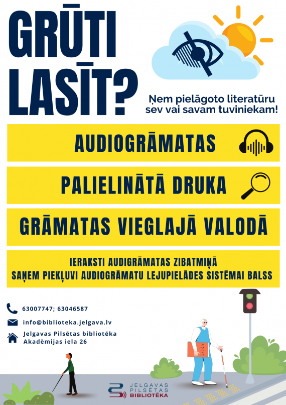 Grūti lasīt? Ņem pielāgoto literatūru