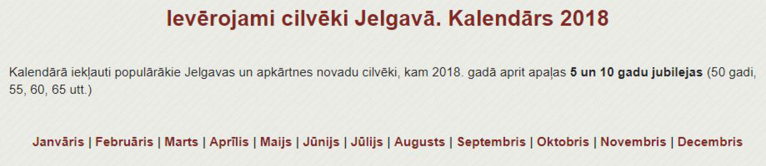 Iepazīsti ievērojamus jelgavniekus „Novadnieku kalendārā”!