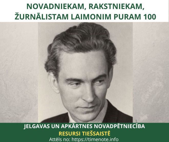 Novadniekam, rakstniekam, žurnālistam Laimonim Puram 100
