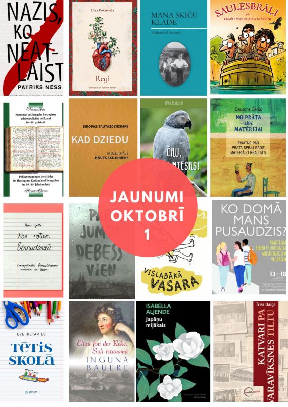 Oktobra krāsaino lapu un grāmatu virpulī 1
