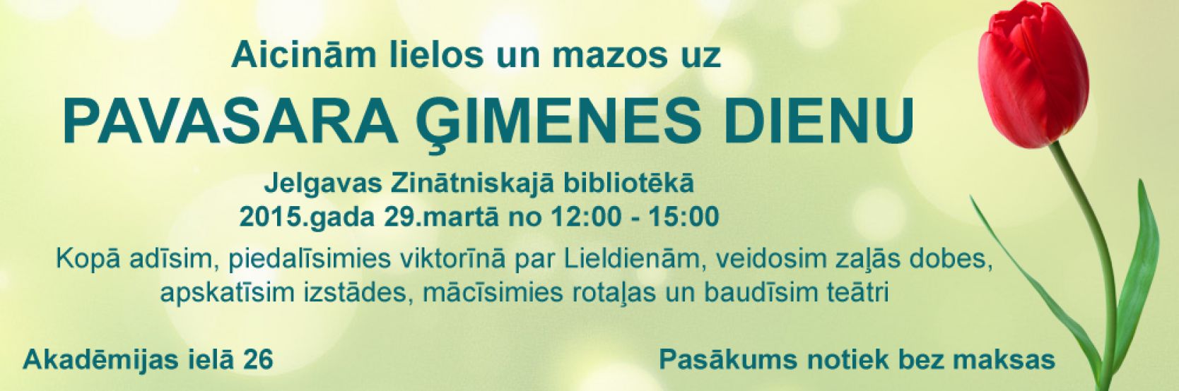 Pavasara ģimenes diena bibliotēkā