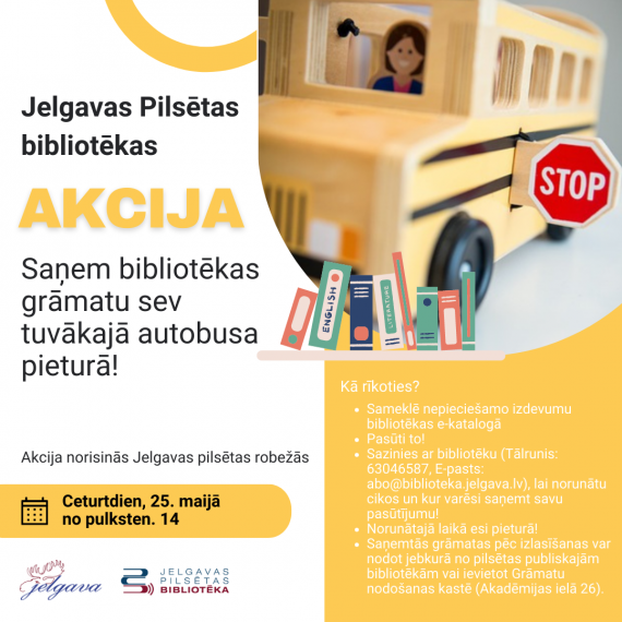 Saņem bibliotēkas grāmatu sev tuvākajā autobusa pieturā!