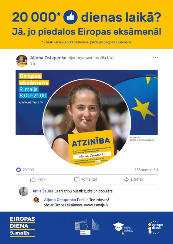 Svini Eiropas dienu un piedalies „Eiropas eksāmenā”!