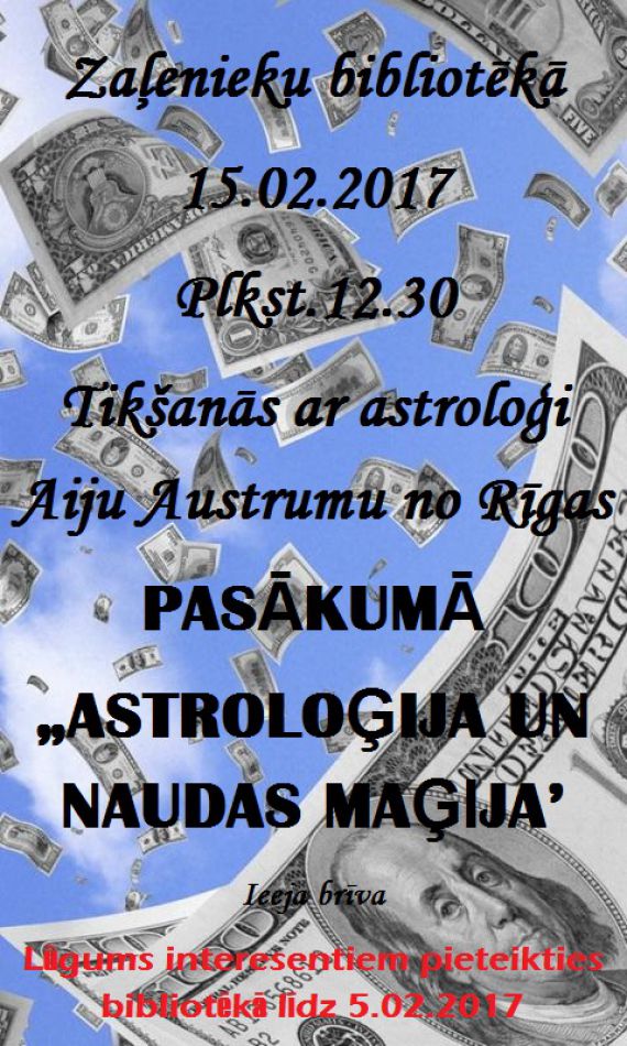 Tikšanās ar astroloģi Aiju Austrumu Zaļenieku bibliotēkā