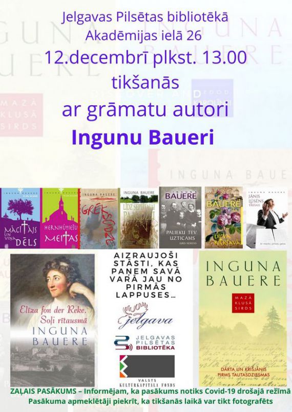 Tikšanās ar grāmatu autori Ingūnu Baueri