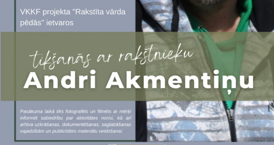 Uz tikšanos Jelgavas Pilsētas bibliotēkā aicina rakstnieks un dzejnieks Andris Akmentiņš