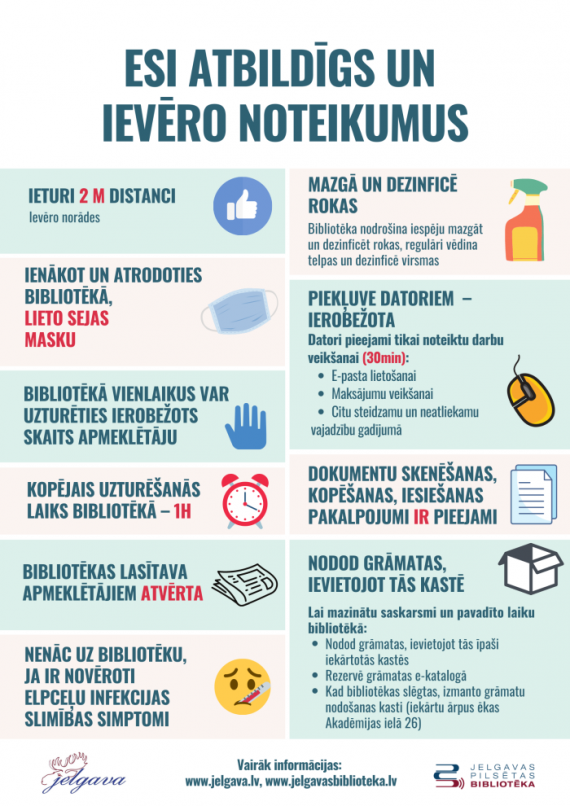 Vadlīnijas epidemioloģiskās drošības noteikumu ievērošanai apmeklējuma laikā